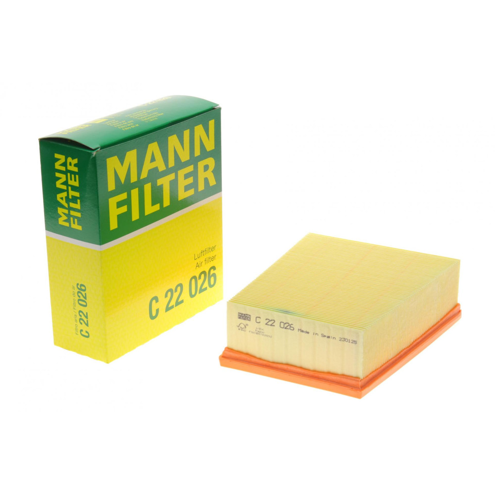 Фильтр воздушный Renault Kangoo 1.3TCe 21-/Megane 1.0-1.3TCe/1.6 15-/Scenic 1.2-1.3TCe 16- C 22 026 MANN-FILTER