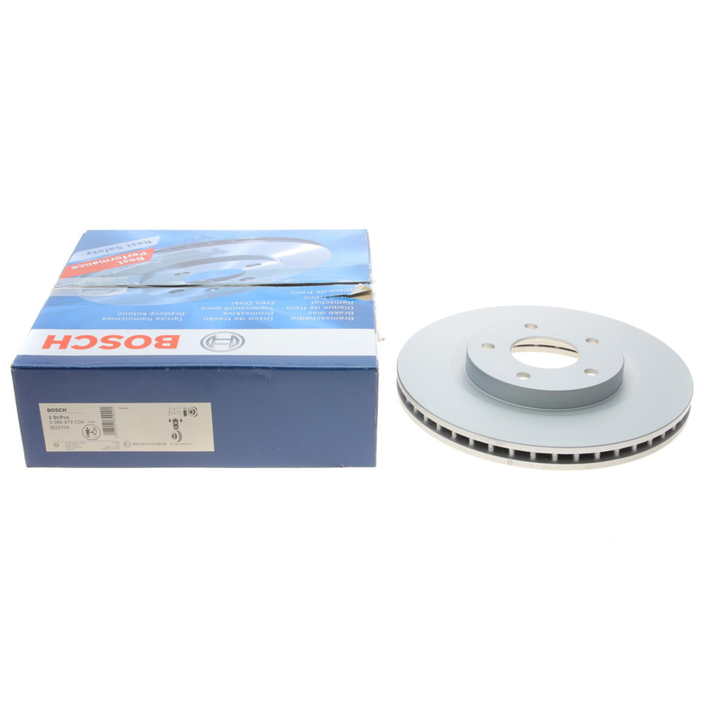 Диск гальмівний передній Nissan X-Trail 2.0/2.5dCi 07-/Juke 1.6 10- 296.2x26 з покриттям - 0 986 479 C04 BOSCH