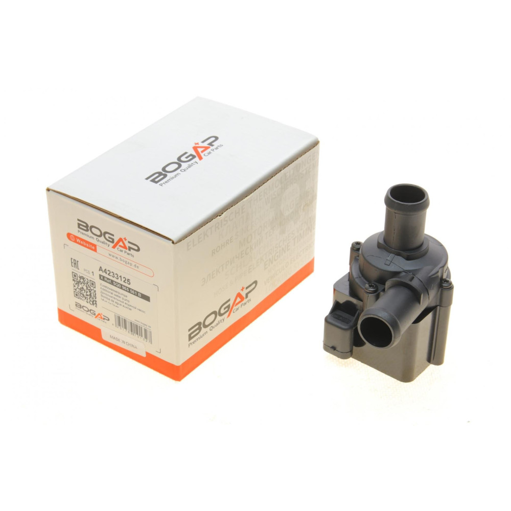 Насос системи охолодження додатковий Audi/Seat/Skoda/VW 1.6TDI/2.0TDI/1.8-2.0TFSI 11-/MAN 16- A4233125 BOGAP