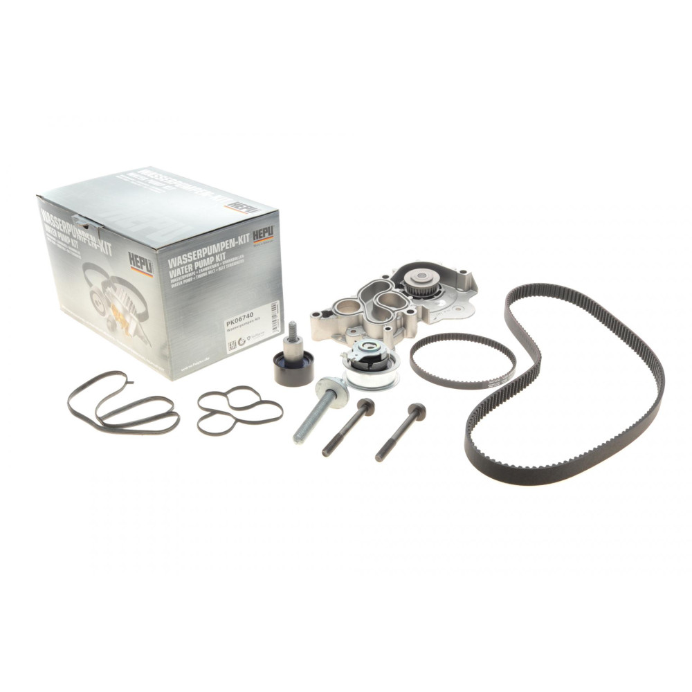 Комплект ГРМ + насос Audi A3 1.4TFSI 12-14/Seat Ibiza IV/V/Skoda Fabia III/VW Polo 1.0TSI 14- PK06740 HEPU