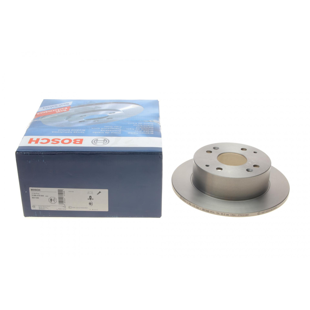 Диск гальмівний задній Honda Accord VI 98-02 260x10 - 0 986 479 504 BOSCH