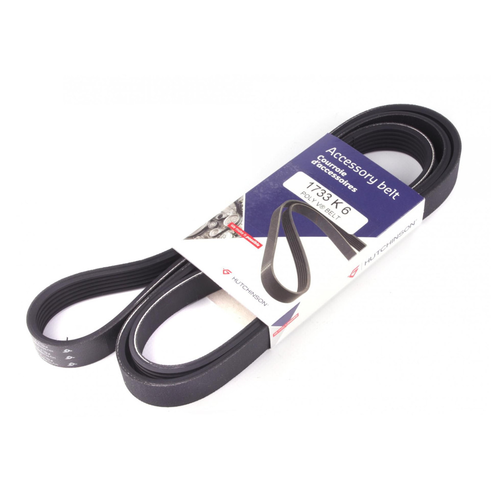 Ремень генератора BMW 3 E46/Fiat Scudo 1.9D/VW Caddy III/ Golf V/Passat 1.4/1.6FSI 6PK1733 1733 K 6 HUTCHINSON