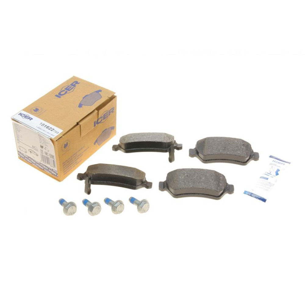 Колодки гальмівні задні Opel Combo/Astra/Corsa/Meriva/Zafira 98-/Hyundai ix20/Kia Venga/Cee'd 10- 181622-703 ICER