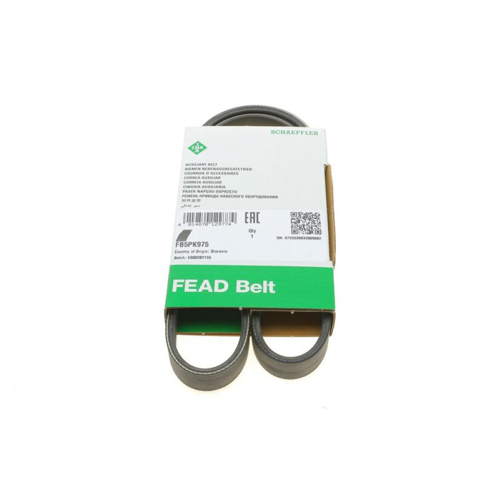 Ремінь генератора BMW 5 E34/7 E38/Citroen BX/Daewoo Lanos/Nexia 85-015PK975 FB 5PK975 INA