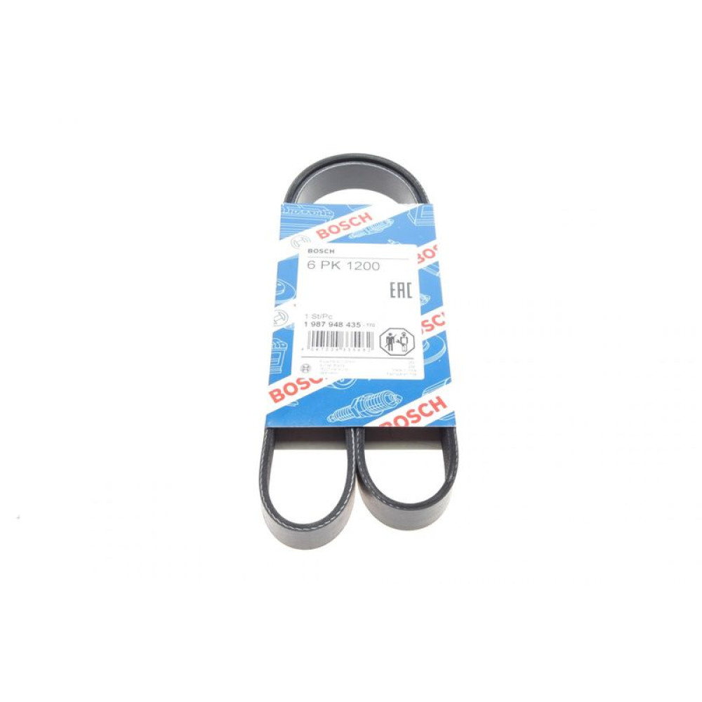 Ремень генератора Renault Kangoo/Logan/Scenic/1.5 dCi/1.6 03-/Mazda 3/CX-3 1.5/1.8D 15- 6PK1200 - 1 987 948 435 BOSCH