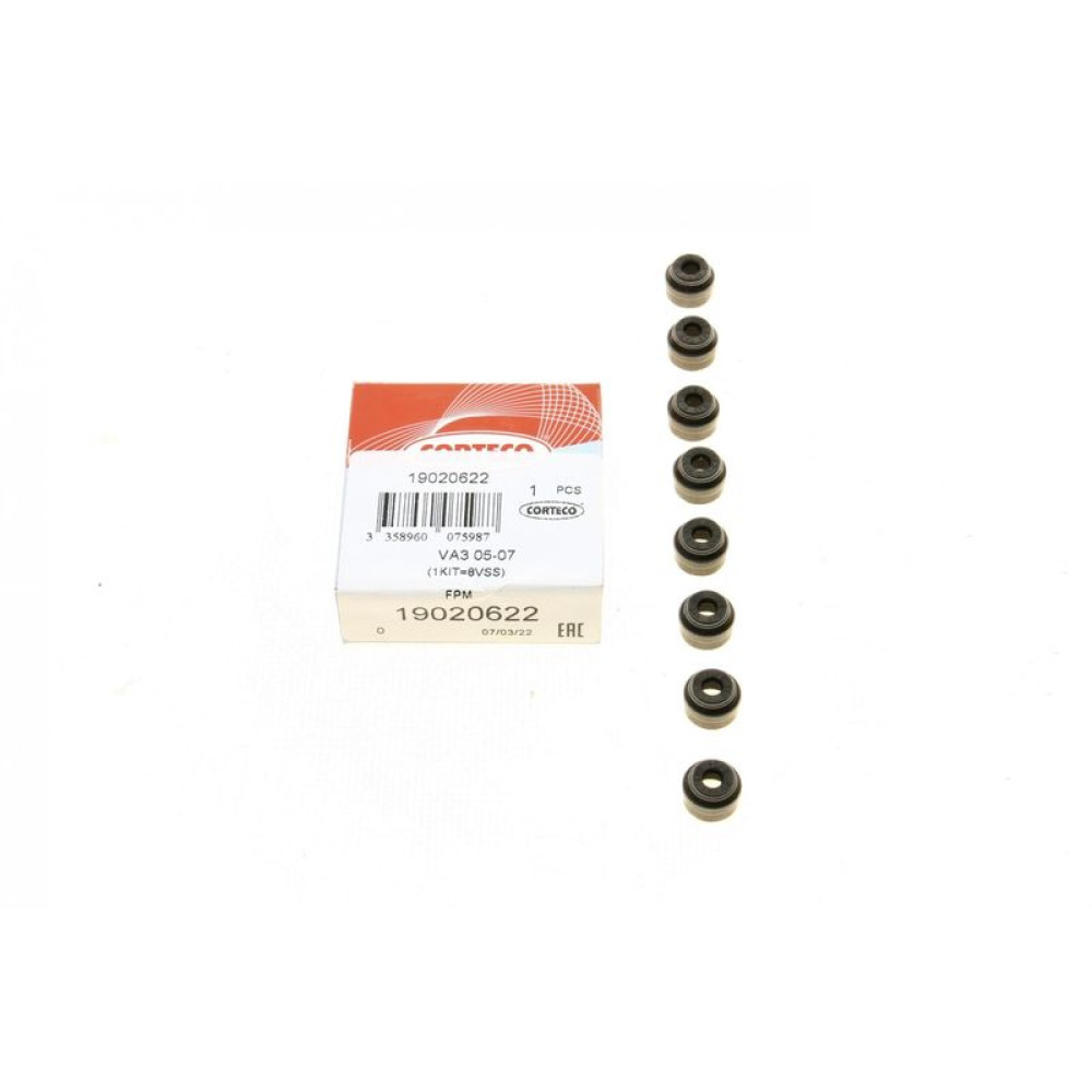 Сальник клапана впуск/випуск Fiat Doblo 1.2/1.4 00- 5x7.8/11x8 к-кт 8шт 19020622 CORTECO