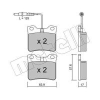 Колодки тормозные задние Mercedes Vito W638 TDI 96-03 +датчики - 22-0192-0 METELLI