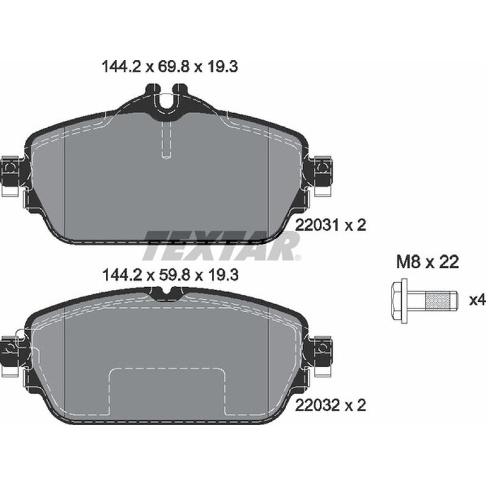 Колодки гальмівні передні Mercedes C-class W205/C205/E-class W213 14- TRW Q+ - 2203102 TEXTAR