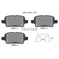 Колодки гальмівні задні Opel Insignia B 17- - 2292301 TEXTAR
