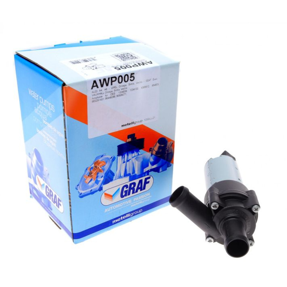 Насос системы охлаждения дополнительный Audi A4 00-09/Opel Omega B 94-03/Vectra B 95-98/Seat Exeo AWP005 GRAF