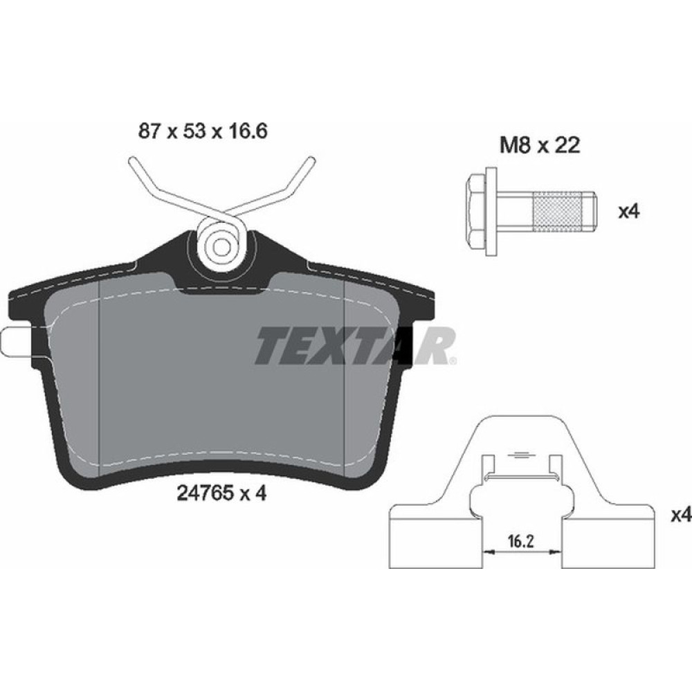Колодки гальмівні задні Citroen Berlingo 08- Lucas - 2476501 TEXTAR