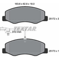 Колодки гальмівні задні Opel Movano/Renault Master III 2.3dCi/2.3 CDTI 10- спаркаQ+з датчиком - 2517201 TEXTAR