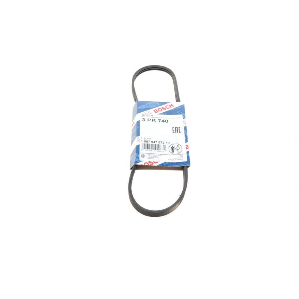 Ремень генератора Renault Clio/Kangoo 1.2 98- 3PK740 - 1 987 947 572 BOSCH