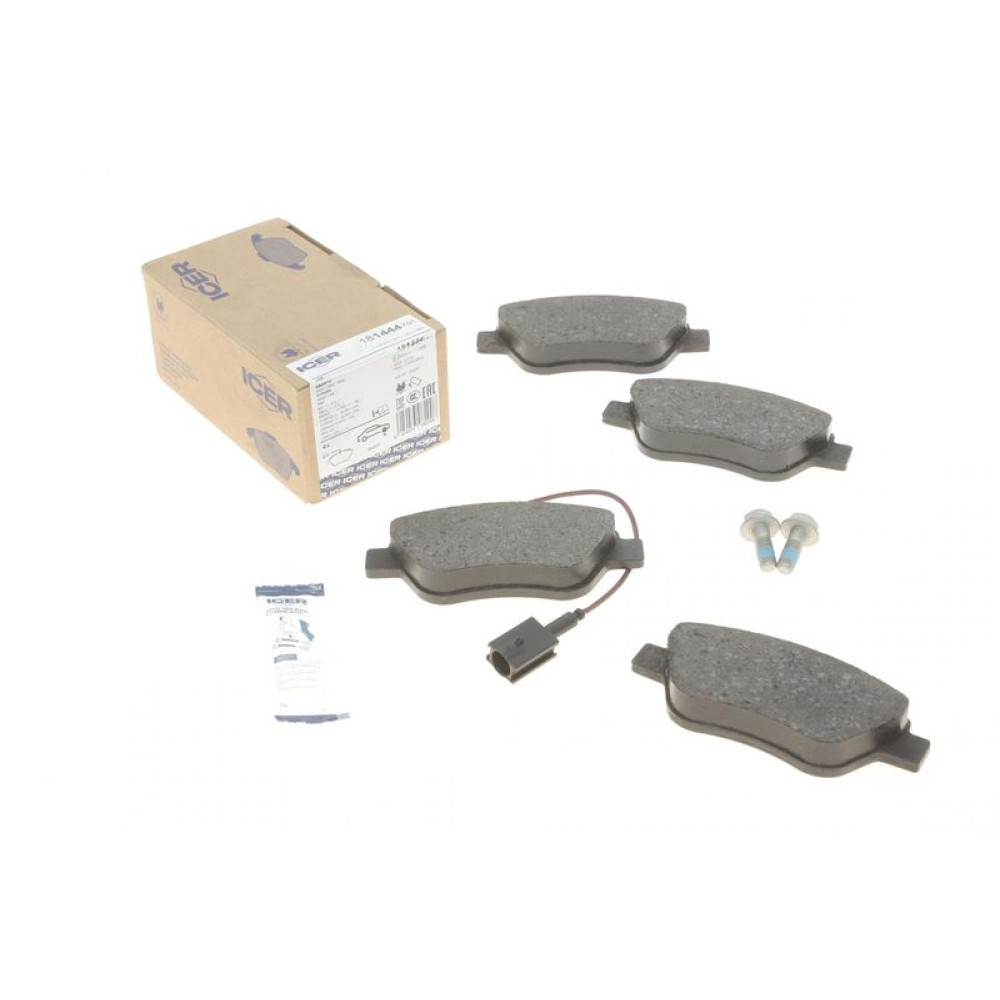 Колодки гальмівні передні Citroen Nemo/Peugeot Bipper/Fiat Fiorino/Punto 08-/Doblo 01- +датчик 181444-701 ICER