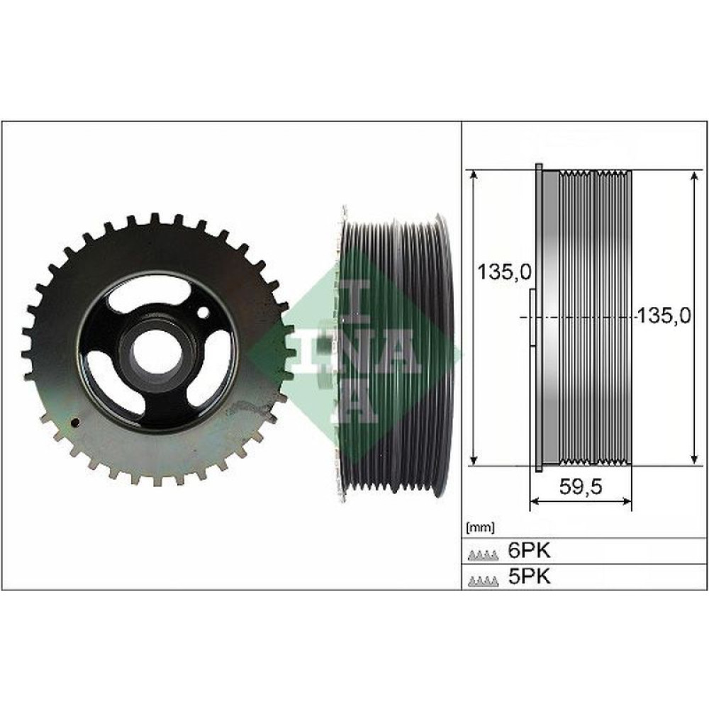 Шків колінвалу Ford Focus 1.8/2.0 04-12 544 0152 10 INA