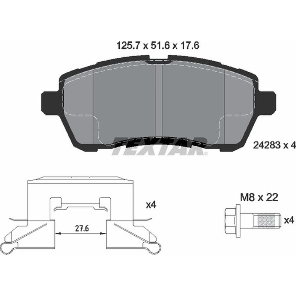 Колодки гальмівні передні Ford Fiesta 08- Lucas - 2428302 TEXTAR