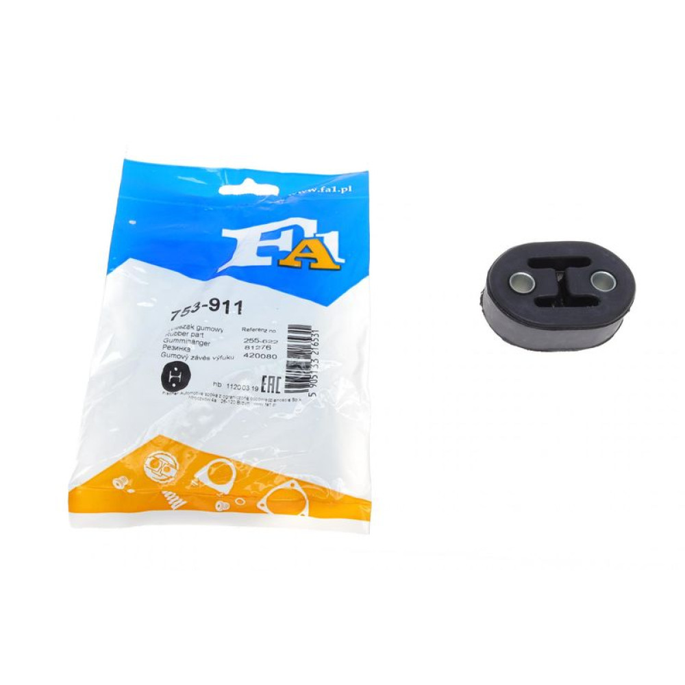 Гумка глушника Mitsubishi Outlander 2.0/2.4 4WD 01- 06/Nissan Qashqai/X-Trail 1.2-2.0 dCi 07- 753-911 FA1