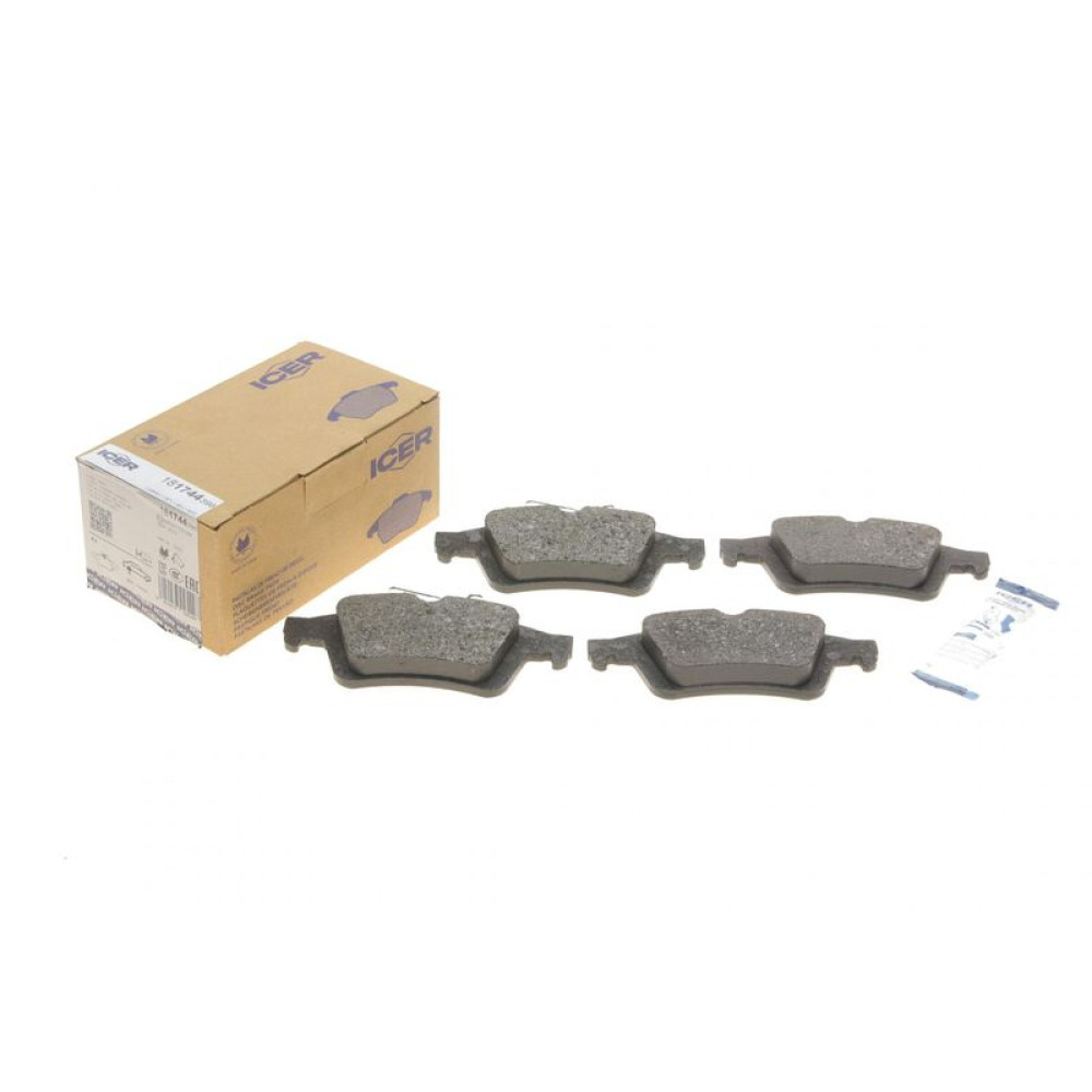 Колодки гальмівні задні Ford Connect 13-/Kuga/C-Max 08-/Focus/Mazda 3/5/Volvo C30/S40/V40/V50 03- 181744-396 ICER