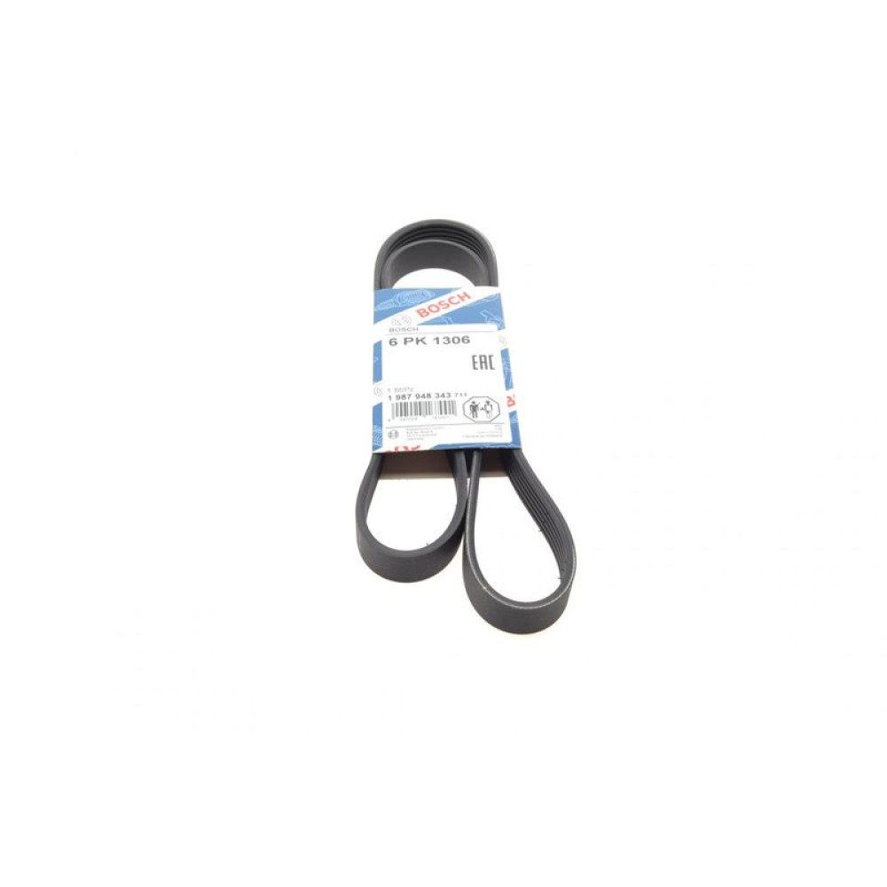 Ремень генератора Fiat Doblo 1.3D Multijet/1.3JTD/Ford Focus 1.8/2.0 04- 6PK1306 - 1 987 948 343 BOSCH