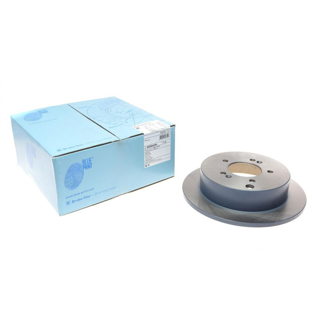 Диск гальмівний задній Hyundai Santa FE 00-06/Tucson 04-15/Kia Sportage 04- 284x10.4 з покриття ADG04345 BLUE PRINT