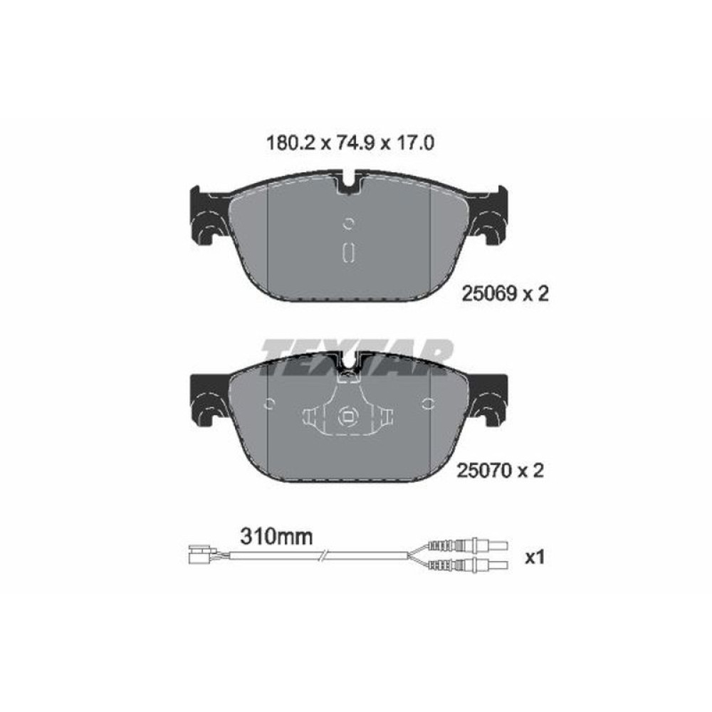 Колодки гальмівні передні Citroen C4/C5/C6/Peugeot 308/407/508 09- Teves Q+ +датчик - 2506901 TEXTAR