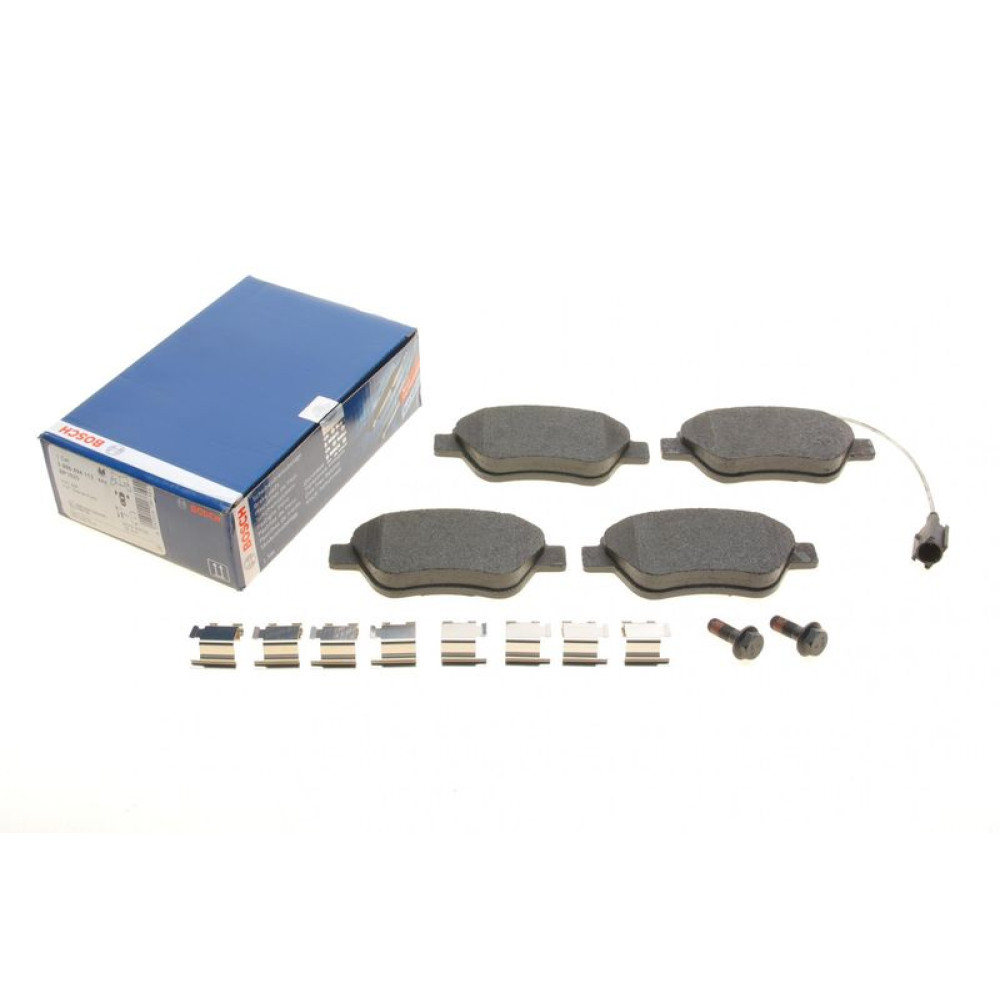 Колодки гальмівні передні Fiat Doblo/Citroen Nemo/Peugeot Bipper 08- Bosch + датчик - 0 986 494 113 BOSCH