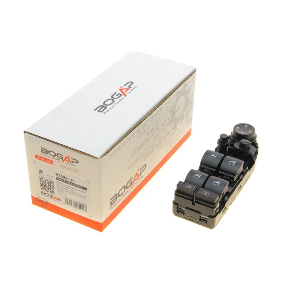 Кнопка стеклоподъемника L BMW 5 E60 03-10 M47/M54/M57/N43/N46/N52/N53/N62 блок B7358115 BOGAP Кнопка стеклоподъемника L BMW 5 E60 03-10 M47/M54/M57/N43/N46/N52/N53/N62 блок B7358115 BOGAP