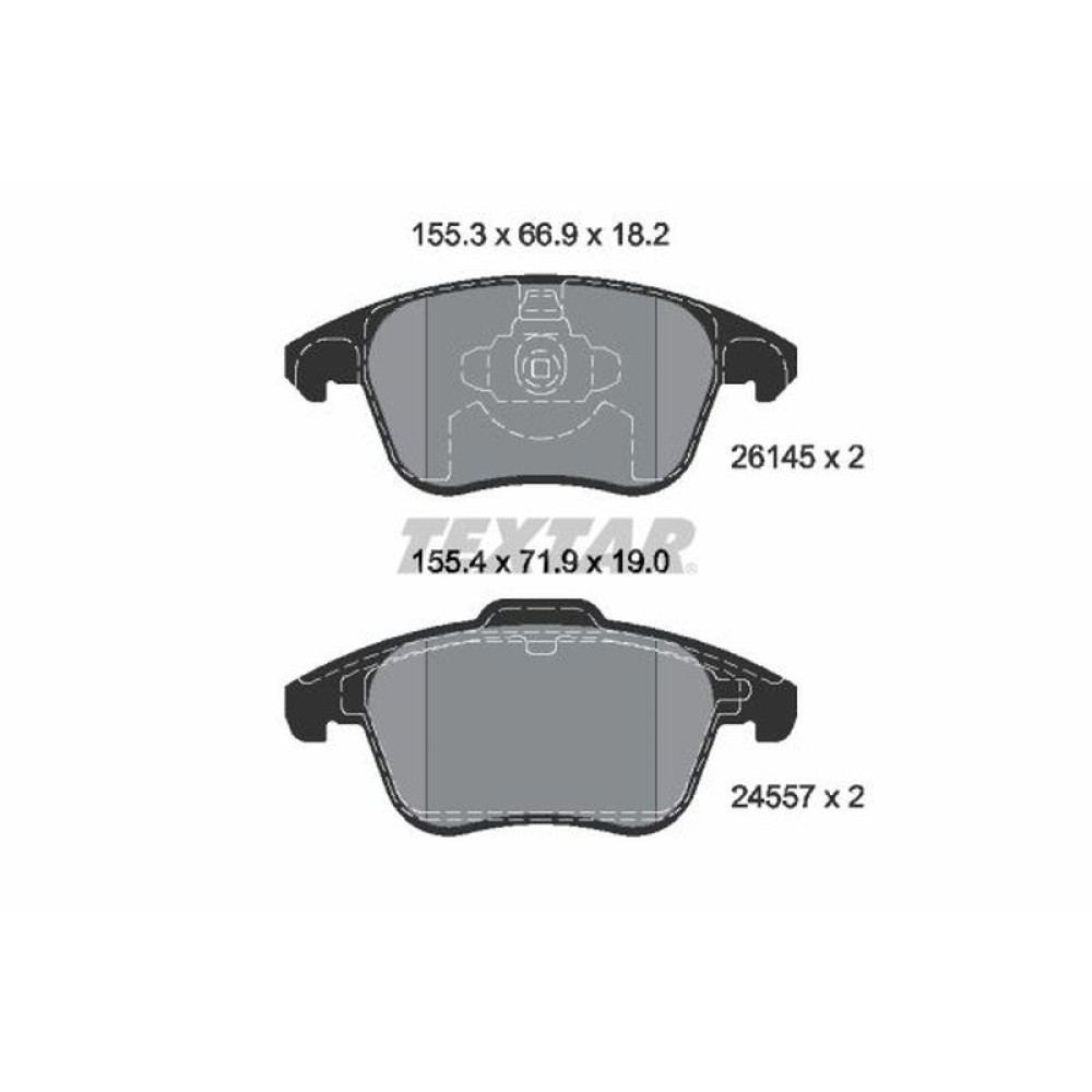 Колодки гальмівні передні Peugeot 2008 19-ATE + датчик - 2614501 TEXTAR