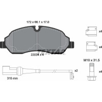 Колодки гальмівні передні Ford Transit 2.0/2.2 TDCi 13- Bosch Q+ спарка з датчиком - 2203401 TEXTAR