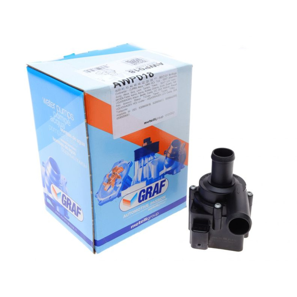 Насос системы охлаждения дополнительный Audi/Seat/Skoda/VW 1.6TDI/2.0TDI/1.8-2.0TFSI 11-/MAN 16- AWP018 GRAF