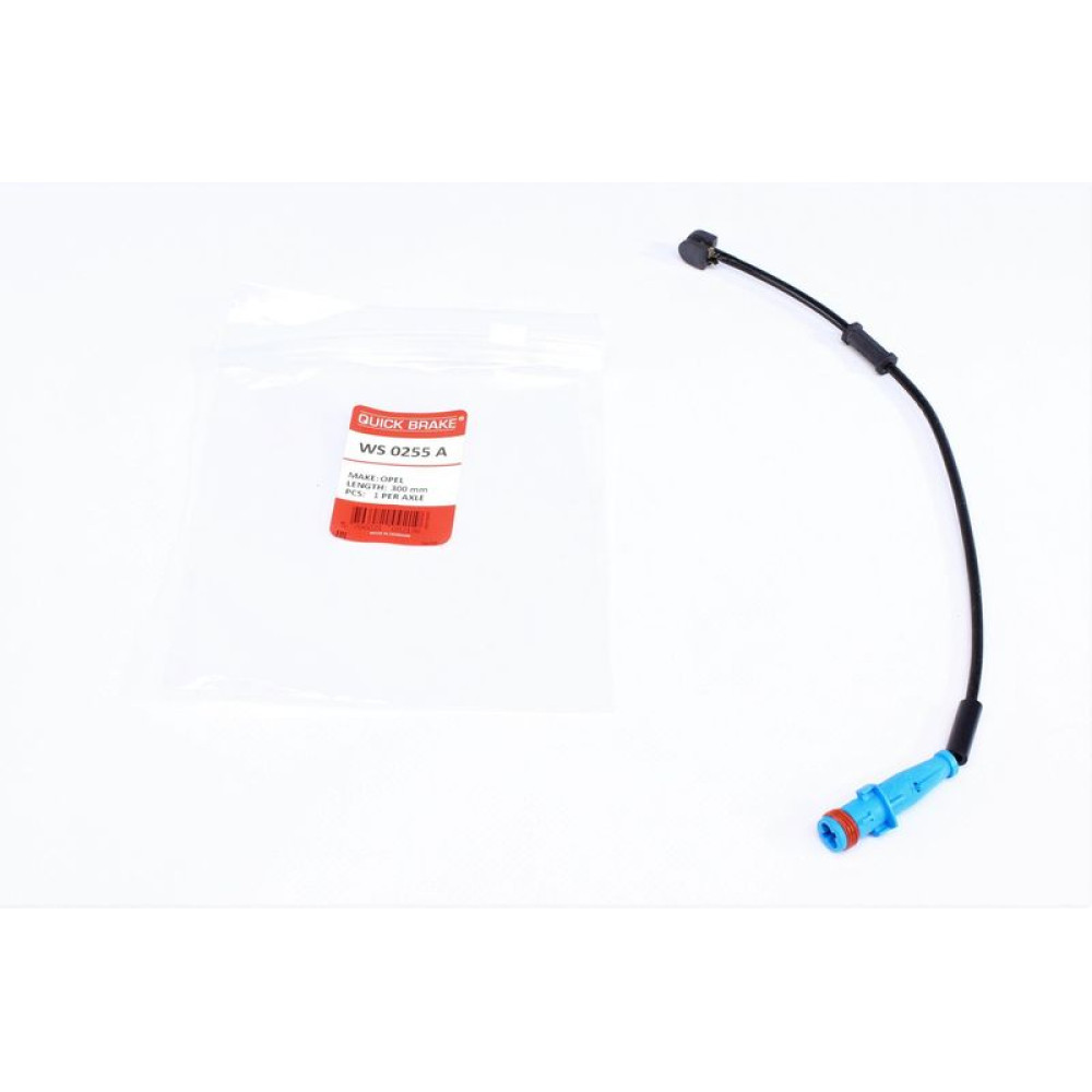 Датчик зносу гальмівних колодок передніх Opel Vectra C/Astra H 02- L=300mm - WS 0255 A QUICK BRAKE