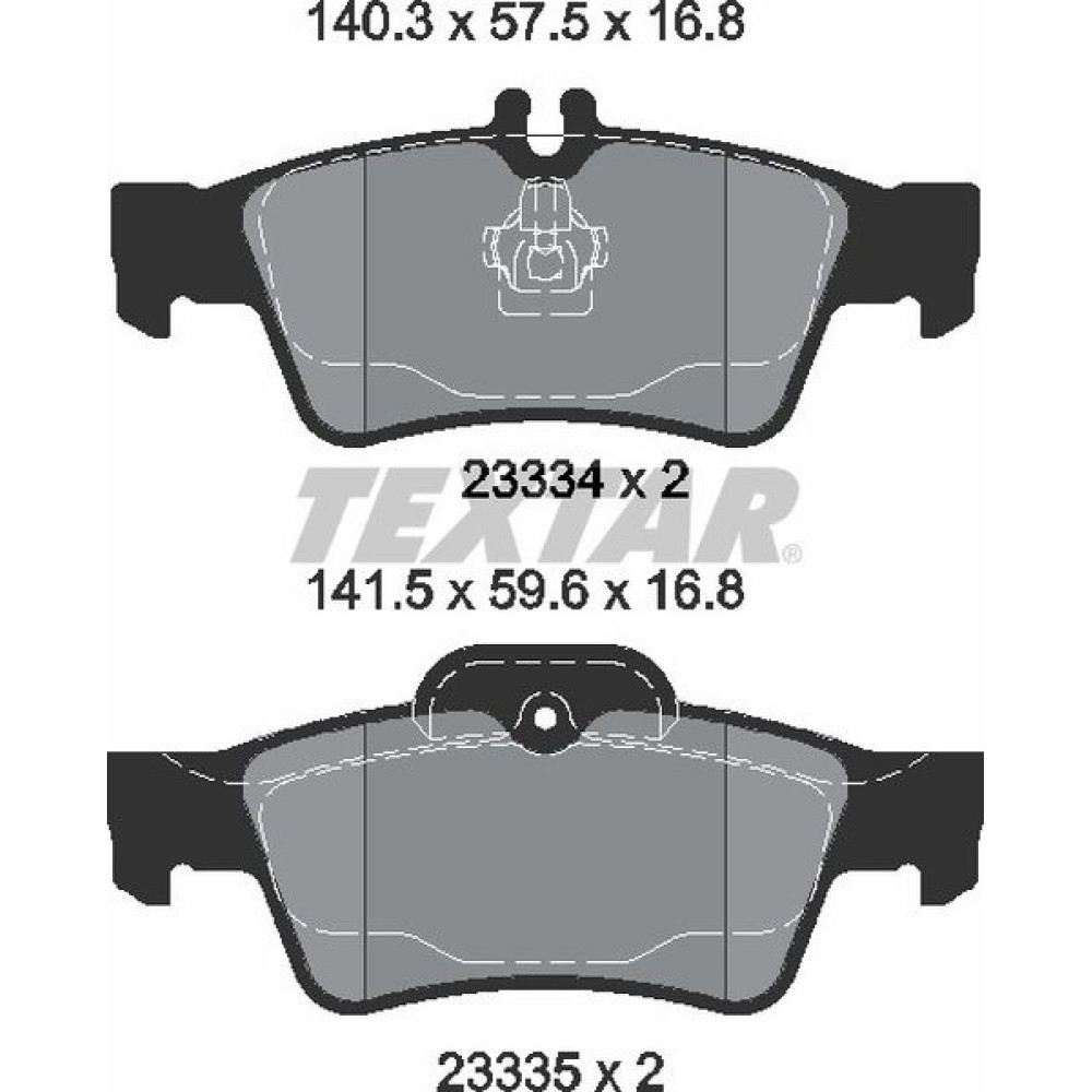 Колодки гальмівні задні Mercedes E-class W211/W212/S-class W220/W221 98- Teves Q+ - 2333403 TEXTAR