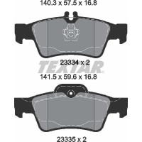 Колодки тормозные задние Mercedes E-class W211/W212/S-class W220/W221 98- Teves Q+ - 2333403 TEXTAR