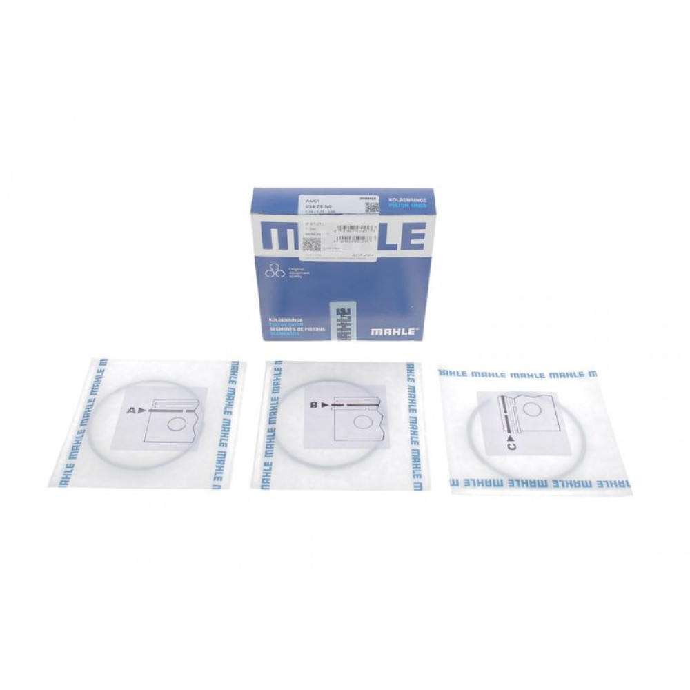 Кольца поршневые Audi 80/100/VW Passat/Golf 1.8-2.8 83-05 81.00mm/STD 1.5-1.75-3 034 75 N0 MAHLE