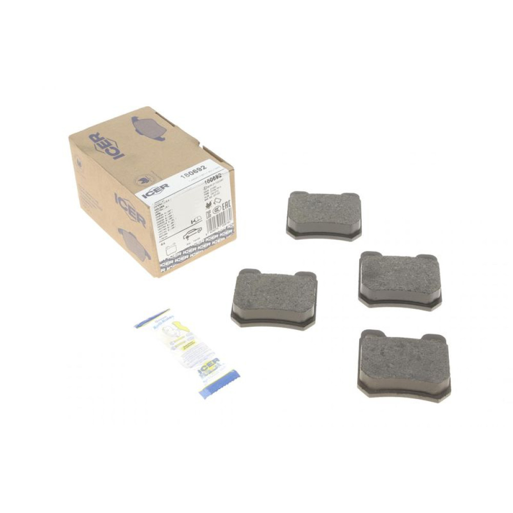 Колодки гальмівні задні Opel Omega A/B 86-03/Vectra B 95-03/Senator A/B 84-93 180692 ICER