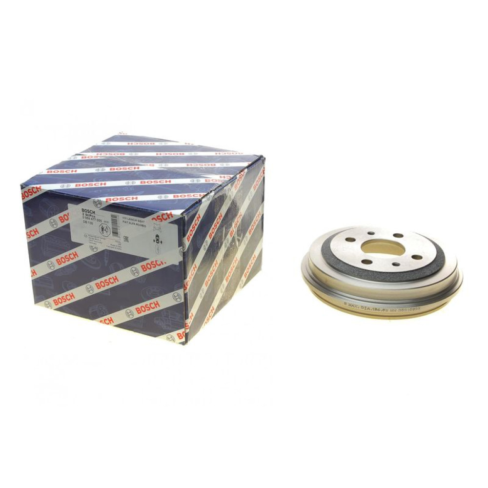 Барабан гальмівний задній Fiat Uno/Fiorino 77-06/Seat Ibiza/Malaga 85-93 - 0 986 477 055 BOSCH