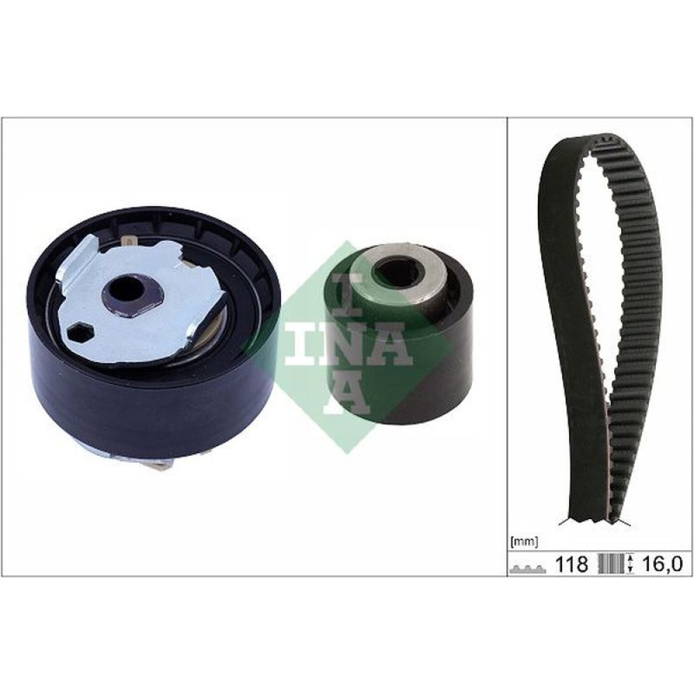 Комплект ГРМ Citroen C3/C4/Peugeot 2008/208/3008/308 1.2 13-118x16 530 0852 10 INA