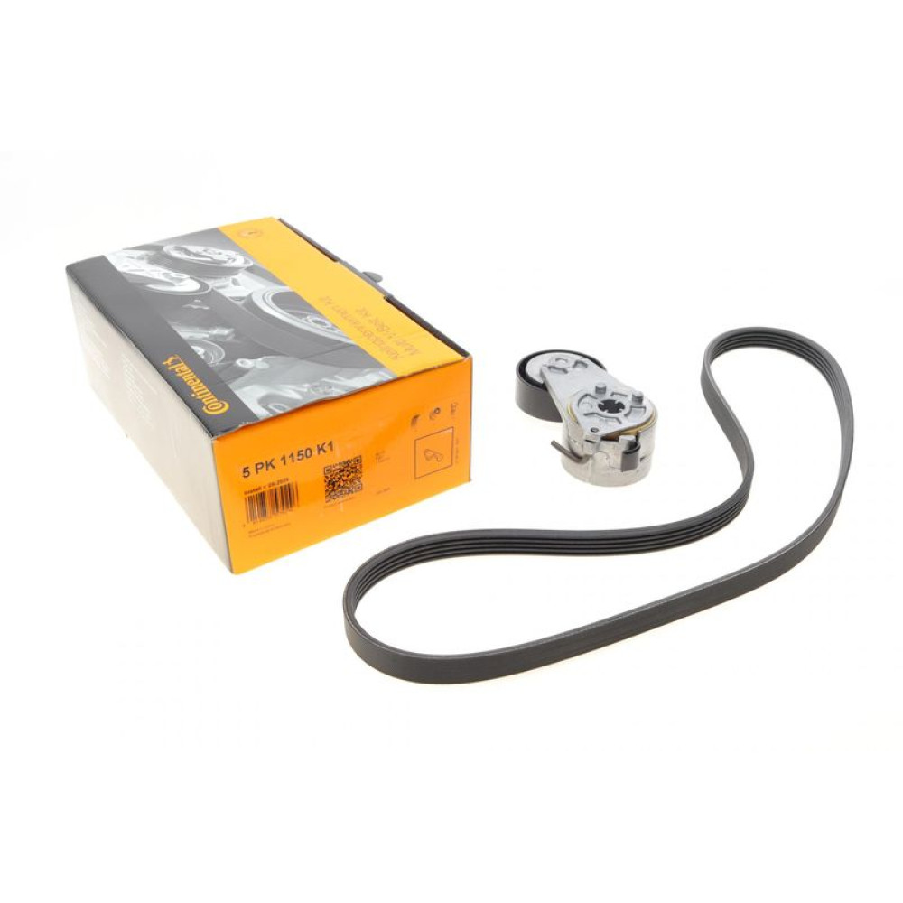 Комплект ремня генератора Fiat Doblo/Opel Combo 1.4 05- 5PK1150 - 5PK1150K1 CONTINENTAL