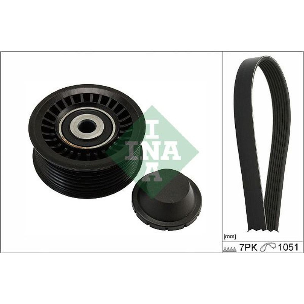 Комплект ремня генератора Dacia Dokker/Duster 1.6 SCe 15-, 7EPK 1051 529 0486 10 INA
