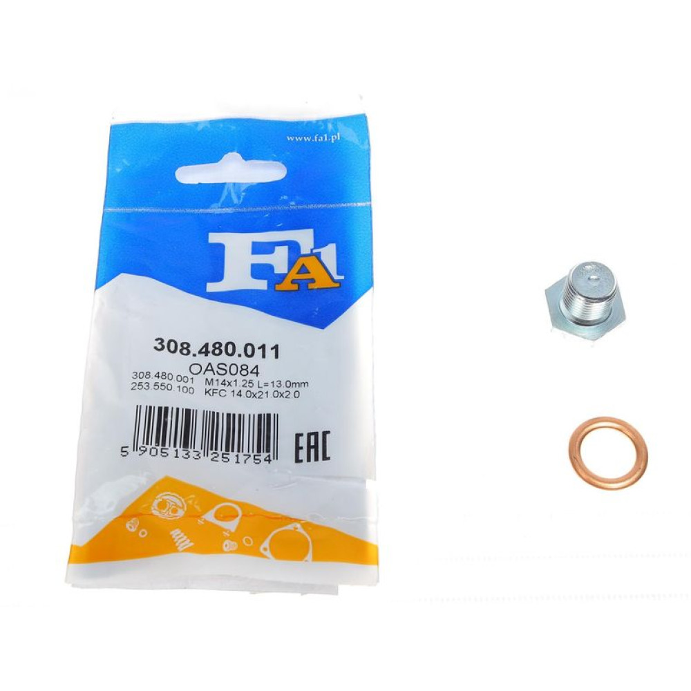 Болт зливу оливи + шайба Citroen Berlingo/Jumper/Jumpy/Peugeot Boxer/Expert/Partner 96- M14x1.25 308.480.011 FA1