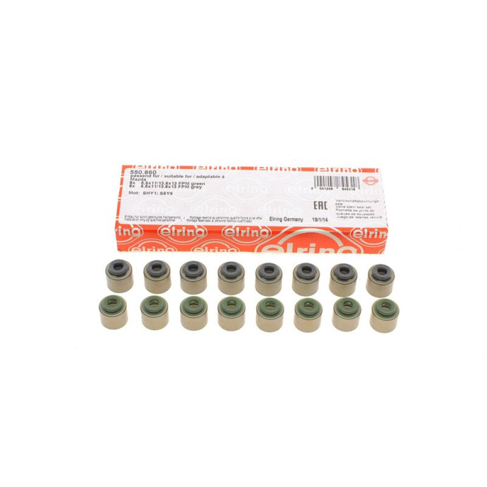 Сальник клапана впуск/випуск Mazda 2/3/6 1.5/2.2Di 12- к-кт 16 шт. 550.860 ELRING