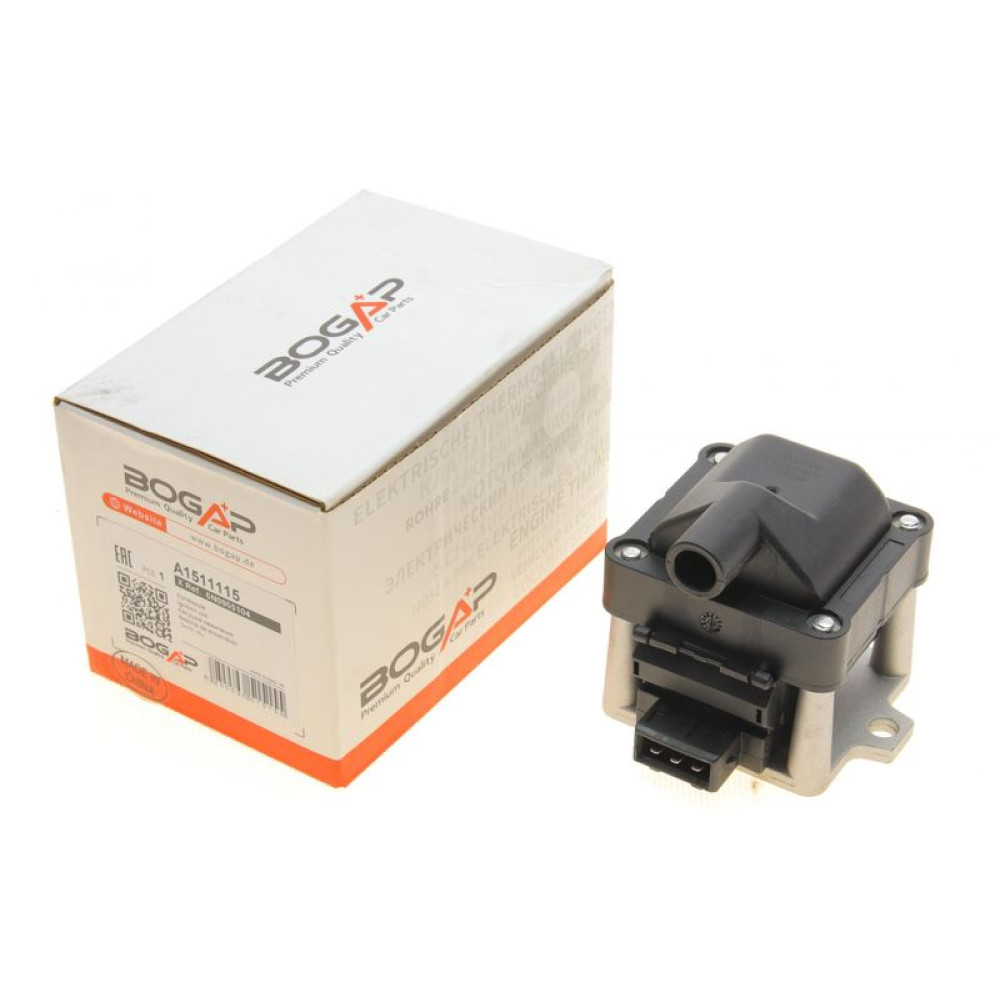 Котушка запалювання Audi 80/100 1.6/2.0/2.3 90-98/VW 1.4-2.0 90-03 A1511115 BOGAP