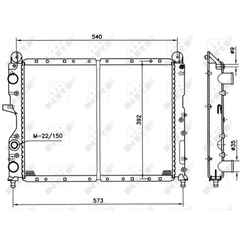 Радиатор охлаждения Fiat Tempra/Tipo 88-95 54501 NRF