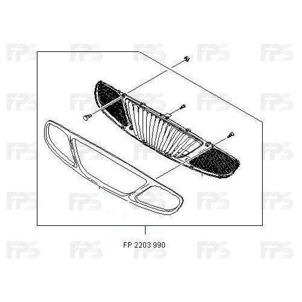 Купить в Украине Решетка хром-черная Daewoo Nubira j150 99-04